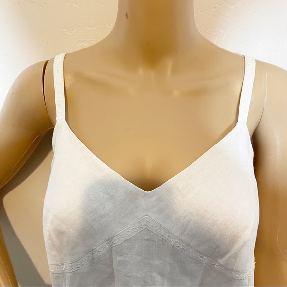 Vintage Ann Taylor White Linen Camisole Sequin Strap Blouse Sz 8 Cottagecore - Picture 4 of 9